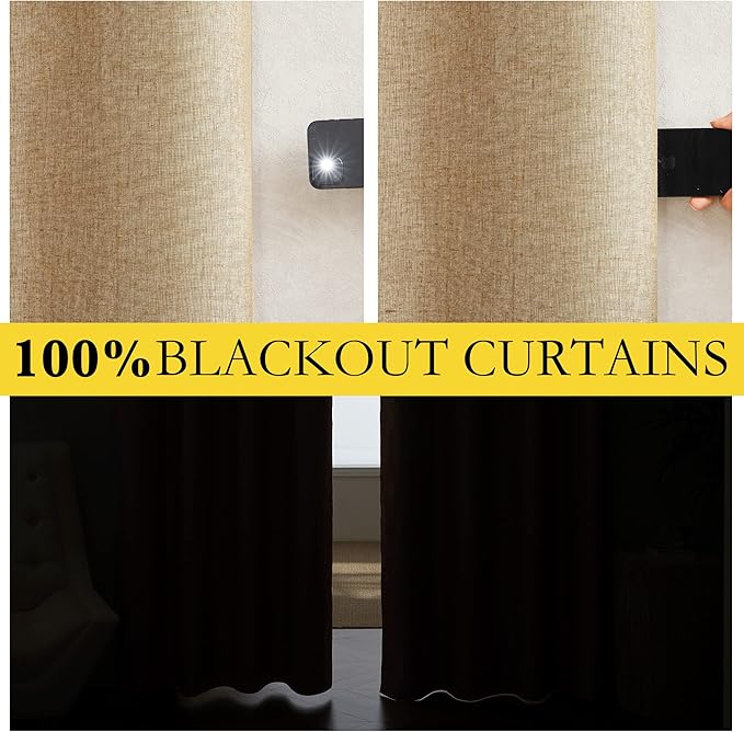 NICETOWN Full Shade Curtain Panels, 62 x 63 inch, Pair of Energy Smart & Noise - Image 2