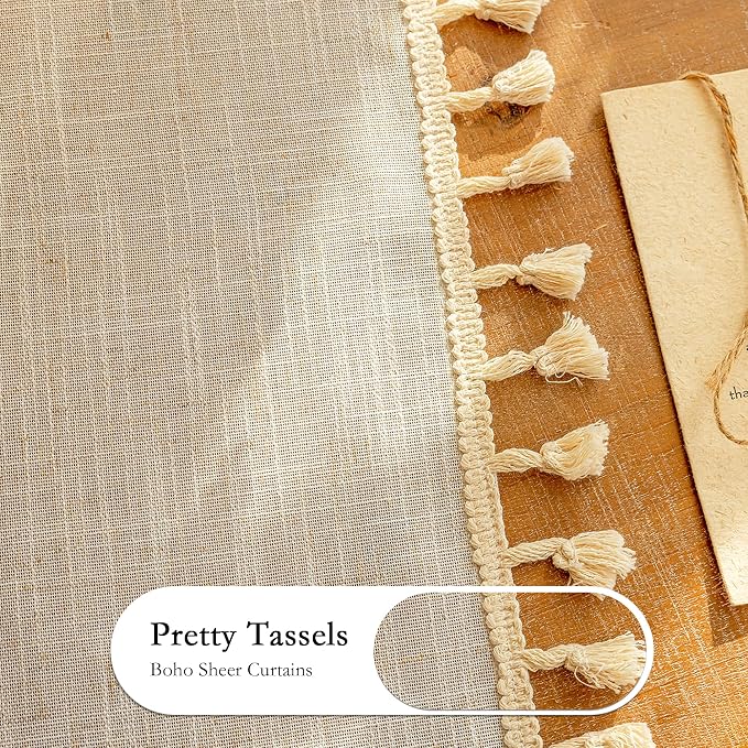 MYSKY HOME Linen Tassels Curtains - Image 4