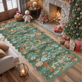 Washable 3x10 Hallway Runner Rug: Floral Scalloped Soft Runners by HYHAOYUNLAI