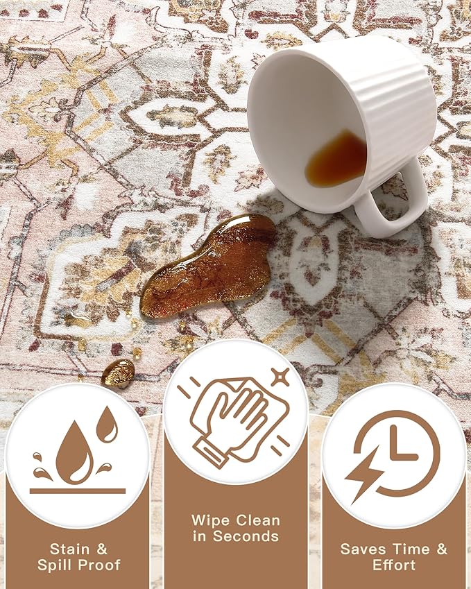 Madane Runner Rug 2x8, Washable Hallway Runner Rugs, Non-Slip Low-Pile Soft - Image 7