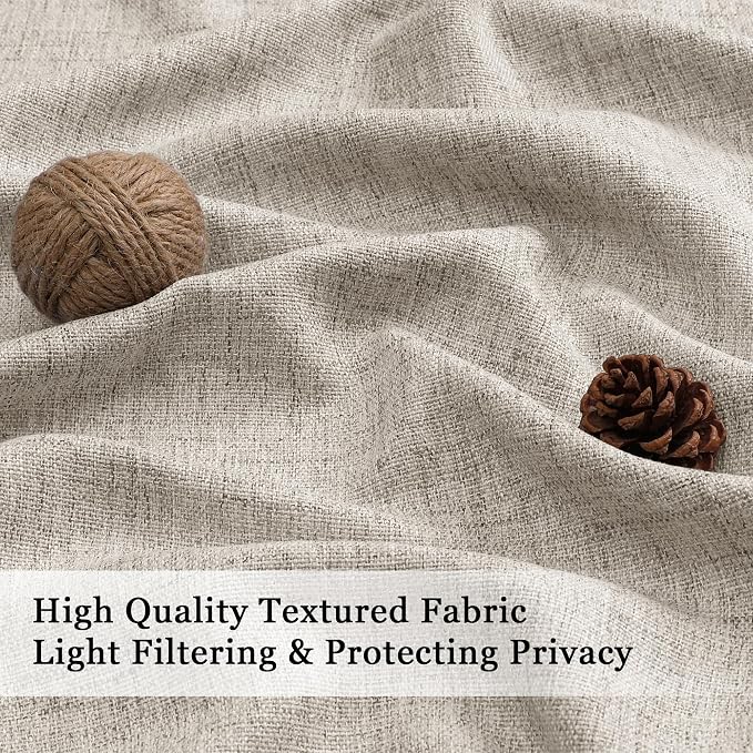 OWENIE Linen Valances for Windows 1 Pcs 24 Inch Length, Light Filtering - Image 2