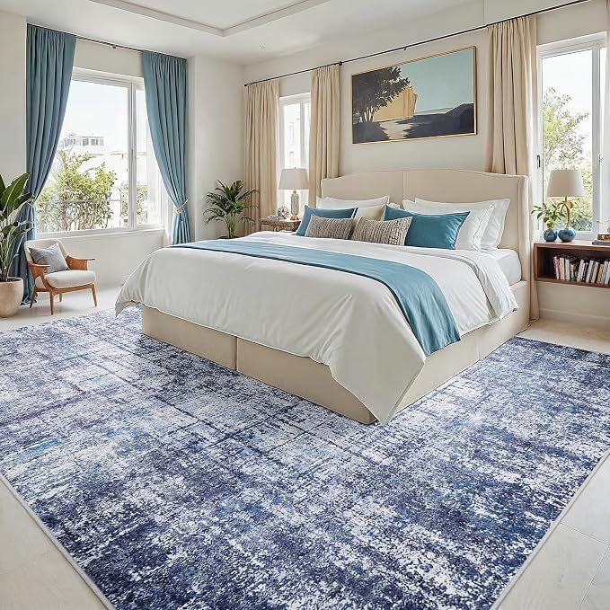 6x9 Area Rugs for Living Room Washable Rug: Anti-Skid Abstract Modern Living - Image 2