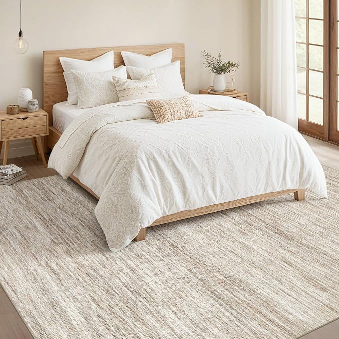 Nakagishi 10x14 Area Rugs Living Room: Washable Large Vintage Rug Neutral - Image 5