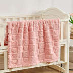 Yurhap Fleece Baby Blanket Heart Checkered Blanket, Ultra Soft Cozy Baby - Image 2