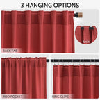 Christmas Red Linen Curtains 108 Inches Long - Image 2