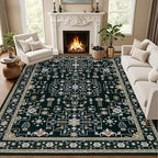 Area Rugs 9x12 Living Room Rug: Washable Rug Soft Vintage Boho Medallion Carpet by EXPEDIX