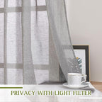 NICETOWN Charcoal Grey Linen Curtains - Image 5