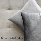 GIGIZAZA 24x24 Velvet Pillow Covers Set of 2, Dark Grey Big Square Throw - Image 5