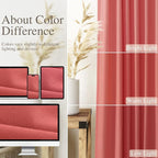 Nanspring Watermelon Red Curtains 108 Inches Long 2 Panels, Semi Sheer Back Tab - Image 4