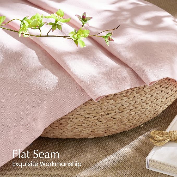 NICETOWN Thick Linen Light Pink Curtains - Image 6