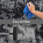 Black Grey Tie-Dyed Rug for Living Room 5x8 Fluffy Area Rug Mat Bedside Throw - Image 7