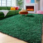 ONASAR Dark Green Area Rugs for Living Room Bedroom, 5x8 Fluffy Shaggy Large Rug - Image 5