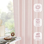 RYB HOME Cafe Striped Curtains for Kitchen Bathroom Small Window, Linen - Image 4