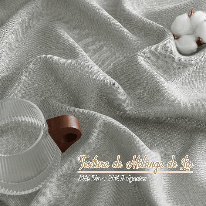 NICETOWN Linen Gray Sheer Curtains - Image 4