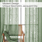 Simplebrand Sage Green Semi Sheer Curtains 96 Inches Long 2 Panels, Light - Image 3