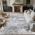 PureCozy 8x10 Grey Area Rug Washable Modern Abstract Living Room Carpet Non by PureCozy