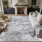 PureCozy 8x10 Grey Area Rug Washable Modern Abstract Living Room Carpet Non by PureCozy