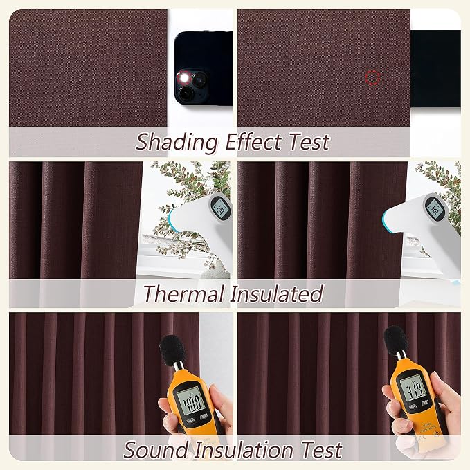 Guken 100% Blackout Curtains 102 Inch Length 2 Panels Set - Image 6