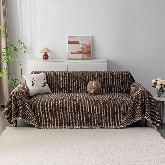 MYSKY HOME Couch Covers for 2 Cushion Couch Sofa, Chenille L Shape Sectional - Image 2