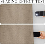 RYB HOME Burlap 100% Blackout Curtains 63 inch Long, Light Blacking & Thermal - Image 2