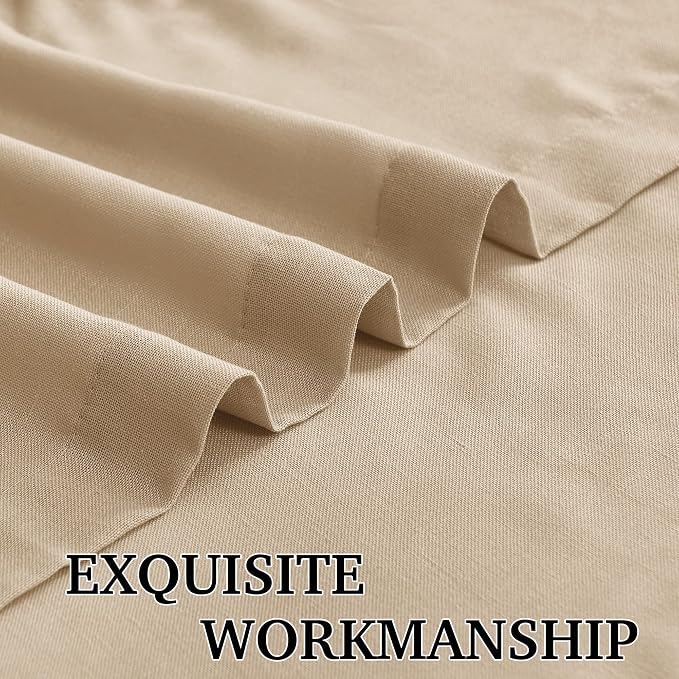 RYB HOME Linen Sheer Curtains for Living Room Bedroom, Back Tab 108 inches - Image 4