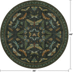 Vintage Dark Green 4ft Round Small Rug - Image 2