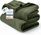 Bedsure Fleece Blankets King Size Oive Green by BEDSURE