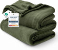 Bedsure GentleSoft Fleece Blanket Twin Size Olive Green by BEDSURE