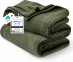 Bedsure GentleSoft Fleece Throw XL Blanket Olive Green by BEDSURE