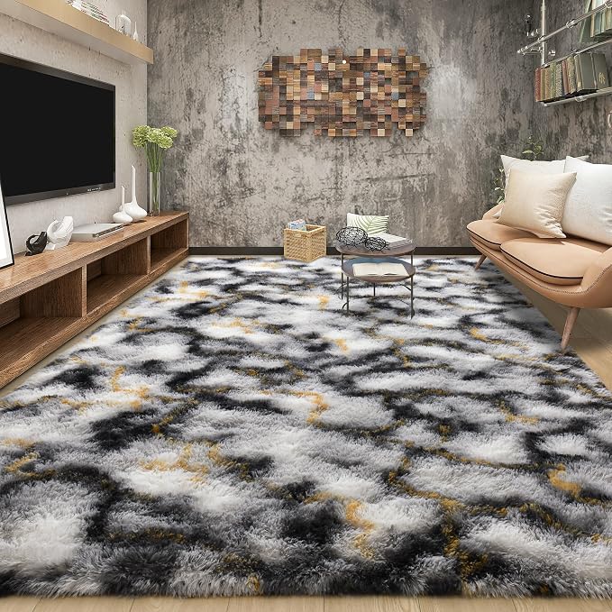Tepook Soft Fluffy Rugs for Living Room, 5x8 Shaggy Area Rug for Bedroom - Image 3
