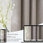 NICETOWN Angora Faux Linen Room Darkening Rod Pocket Curtains 63 inch Length - Image 5
