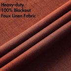 MIULEE 100% Blackout Linen Curtains Thermal Insulated Burnt Orange Fall - Image 5
