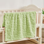 Yurhap Fleece Baby Blanket Heart Checkered Blanket, Ultra Soft Cozy Baby - Image 2