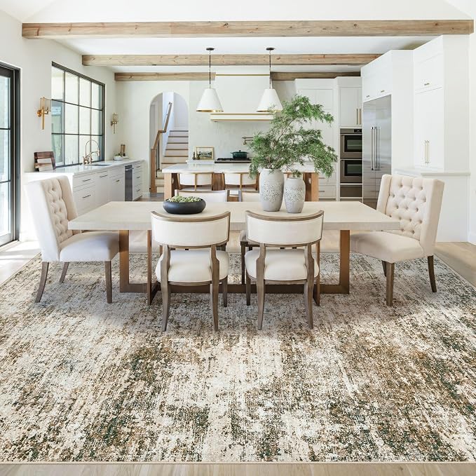 8x10 Area Rugs for Living Room, Washable Modern Abstract Large Area Rug Neutral - Image 4
