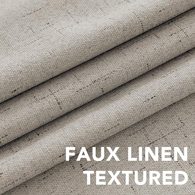 H.VERSAILTEX Linen Blackout Curtains 45 Inches Long 100% Absolutely Blackout - Image 4