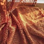 WAZZIO Burnt Orange Curtains Sheer 45 Inch Length Bedroom Short Small Cafe Rod - Image 6