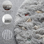 ONASAR Tie-Dyed Light Grey Round Area Rug 4ft, Ultra Soft Bedroom Circle Rugs - Image 2