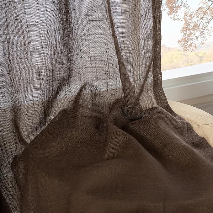 BGment Brown Linen Curtains 84 Inch Length 2 Panels - Image 7