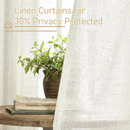 LAMIT Cream Linen Curtains 36 Inch - Image 6