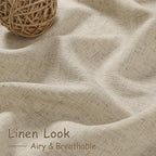 Nanspring Eggshell Beige Linen Curtains 84 Inches Long - Image 4