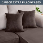 Couch Cover 8-Piece Elastic Velvet Couch Cushion Covers & Chaise Slipcovers - Image 8