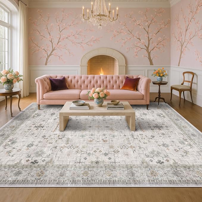 Hazo Haus Boho Light Grey Living Room Rug 10x14 - Image 6