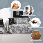 MYSKY HOME Boho Couch Cover for Dogs Washable Deep Grey Abstract Couch Sofa - Image 3