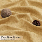 OVZME Valance for Windows, Light Filtering Faux Linen Textured Small Kitchen - Image 4