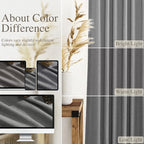 Extra Long Dark Grey Linen Curtains 2 Panels 102 Inches Long - Image 3