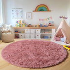 ONASAR Blush Round Rugs 6ft for Living Room Bedroom, Fluffy Circle Area Rug for by ONASAR