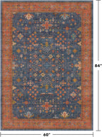 Hazo Haus Navy Blue Area Rug 5x7 Living Room Rug - Image 2