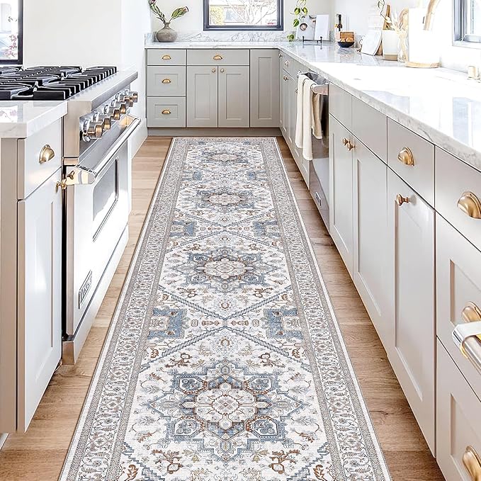 OPPODREAM Soft Entryway Rug 2x10, 2x10 Rug Runner, Neutral Washable Hallways by OPPODREAM