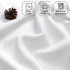 Chyhomenyc White Valance for Windows, Light Filtering Faux Linen Solid Short - Image 4