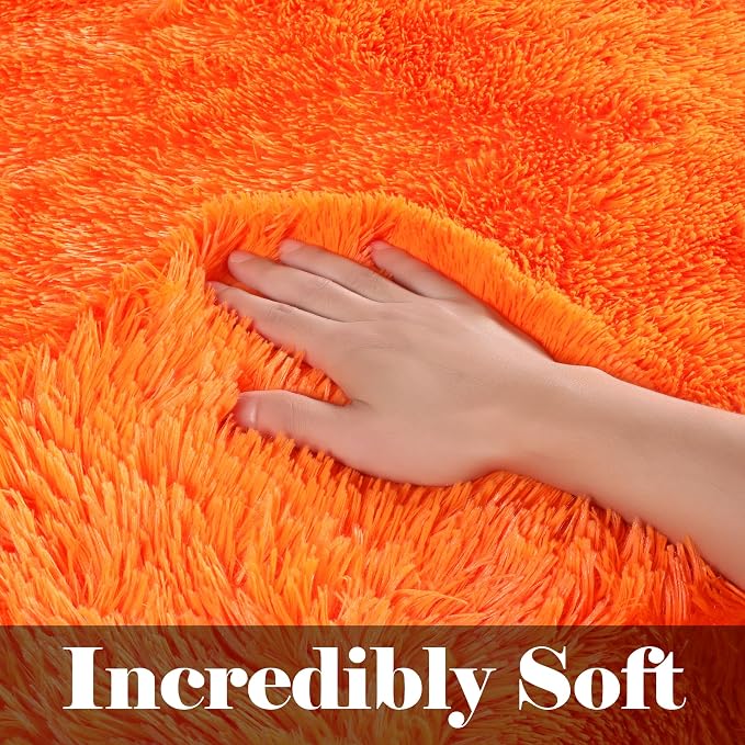 ONASAR Orange Area Rugs for Bedroom Living Room, Fluffy 4x6 Indoor Bedside - Image 2